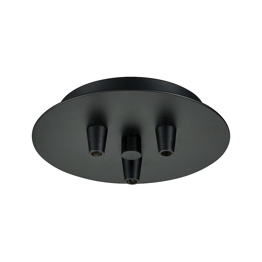 Innovations 103BK Custom Cord 3 Light Multi Port Canopy, Matte Black