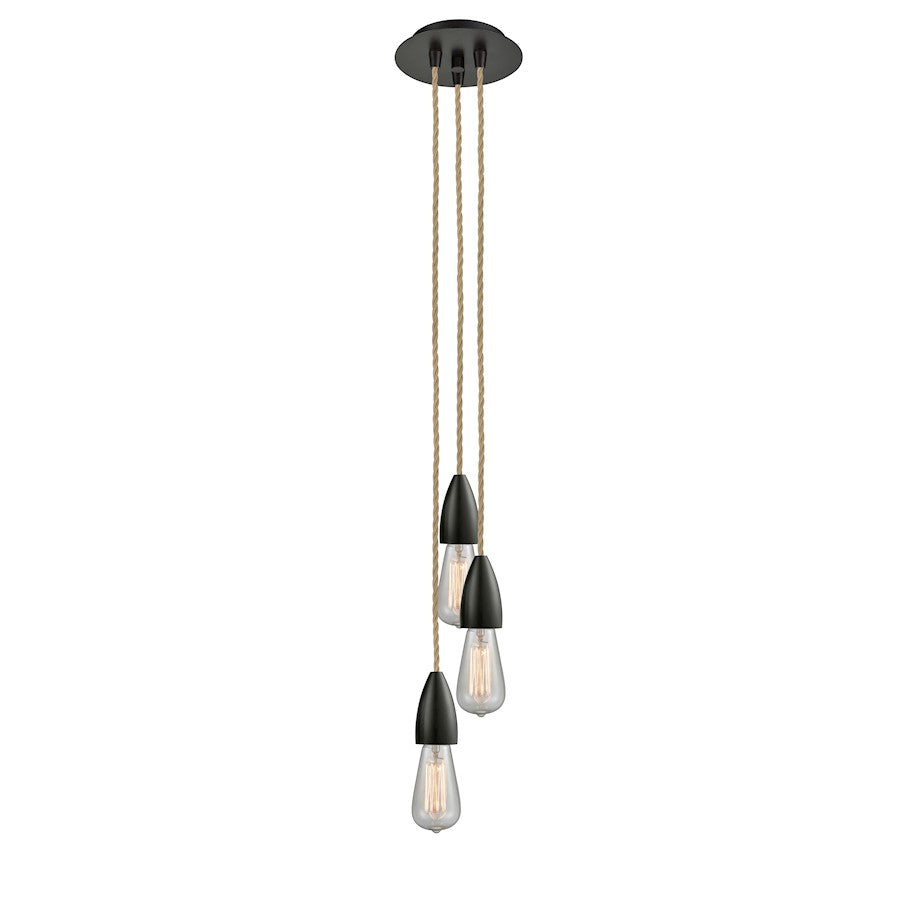 Innovations Fairchild Bare Bulb 3-Light Multi-Pendant | Industrial Oil Rubbed Bronze | Kitchen Island & Dining Room | Model 103OB-10RE-4OB