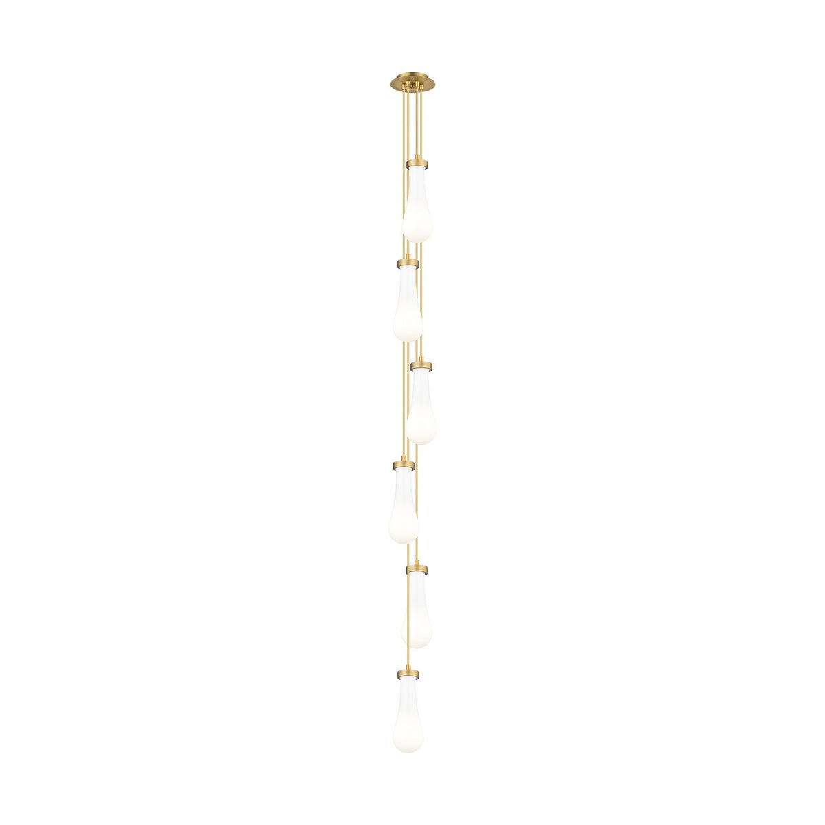 Innovations Owego 6-Light Multi Pendant | Art Deco Brushed Brass and Gloss White Glass | Kitchen Island & Dining Room | Model 106-451-1P-BB-G451-4GWH