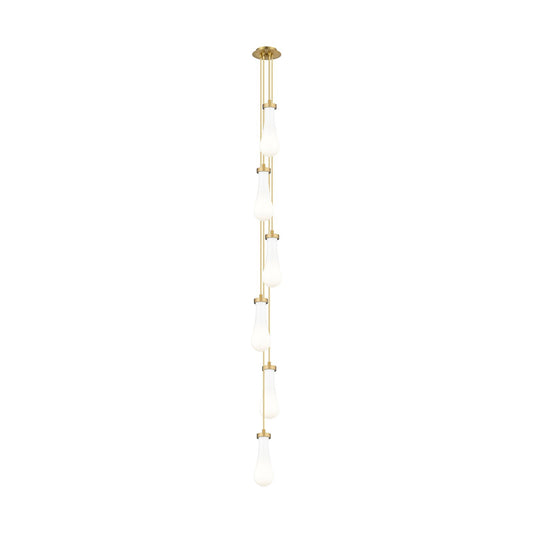 Innovations Owego 6-Light Multi Pendant | Art Deco Brushed Brass and Gloss White Glass | Kitchen Island & Dining Room | Model 106-451-1P-BB-G451-4GWH