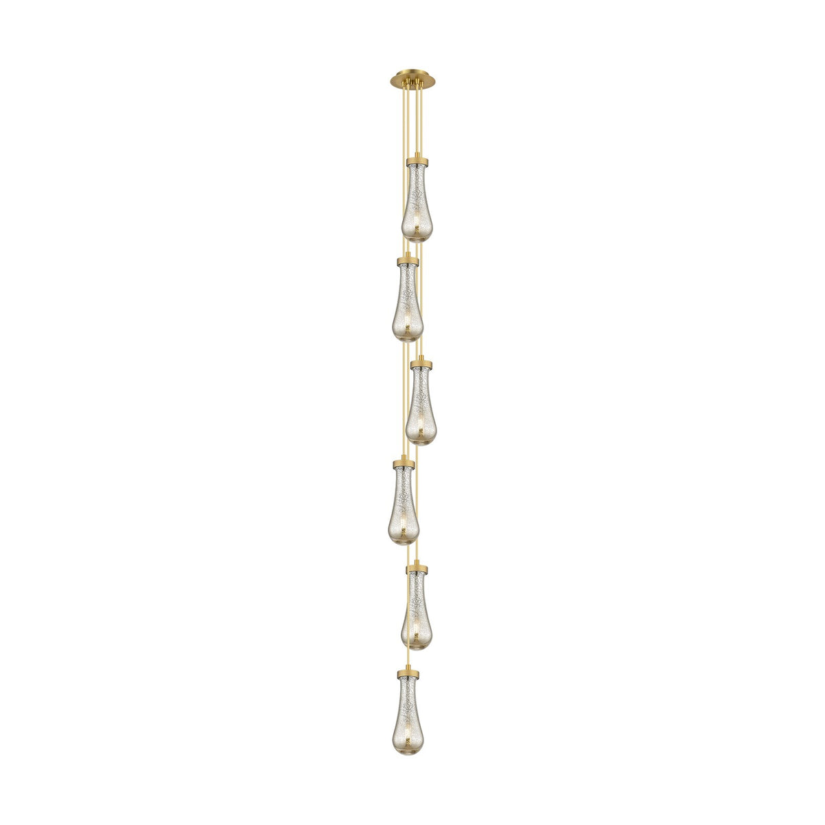Innovations Owego 6-Light Pendant | Art Deco Brushed Brass and Mercury Glass | Kitchen Island & Dining Room | Model 106-451-1P-BB-G451-4ME