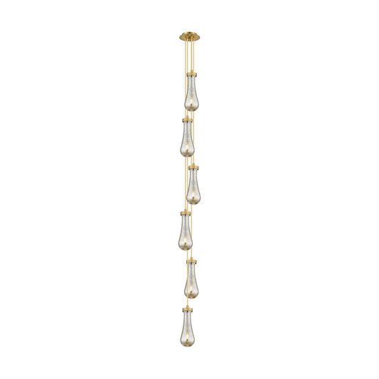 Innovations Owego 6-Light Pendant | Art Deco Brushed Brass and Mercury Glass | Kitchen Island & Dining Room | Model 106-451-1P-BB-G451-4ME
