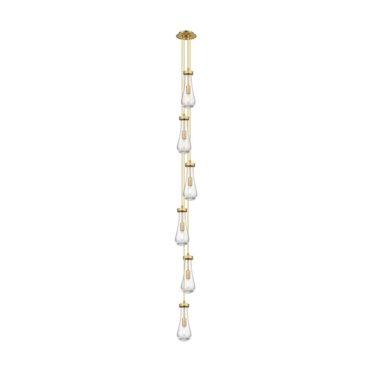 Innovations Owego 6-Light 7in Pendant | Art Deco Brushed Brass and Seedy Glass | Kitchen Island & Dining Room | Model 106-451-1P-BB-G451-4SDY
