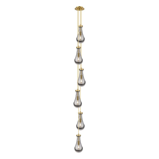 Innovations Owego 3-Light Teardrop Pendant | Art Deco Brushed Brass and Light Smoke Glass | Kitchen Island & Dining | Model 106-451-1P-BB-G451-5SM