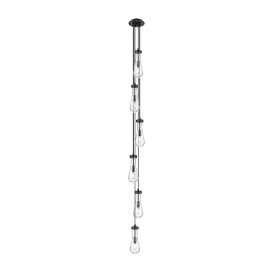 Innovations Owego 6in 6-Light Multi Pendant | Art Deco Matte Black and Clear Glass | Kitchen Island & Dining Room | Model 106-451-1P-BK-G451-4CL