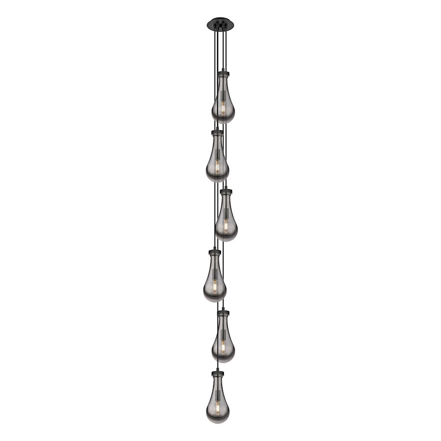 Innovations Owego 3-Light Pendant | Art Deco Matte Black and Light Smoke Glass | Kitchen Island & Dining Room | Model 106-451-1P-BK-G451-5SM