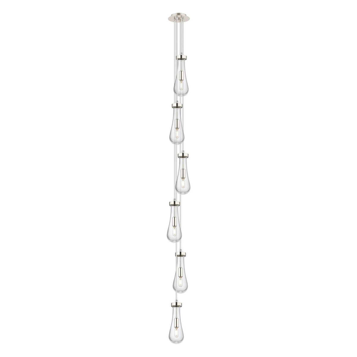 Innovations Owego 6-Light Pendant | Art Deco Polished Nickel and Clear Glass | Kitchen Island & Dining Room | Model 106-451-1P-PN-G451-4CL