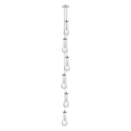 Innovations Owego 6-Light Pendant | Art Deco Polished Nickel and Clear Glass | Kitchen Island & Dining Room | Model 106-451-1P-PN-G451-4CL