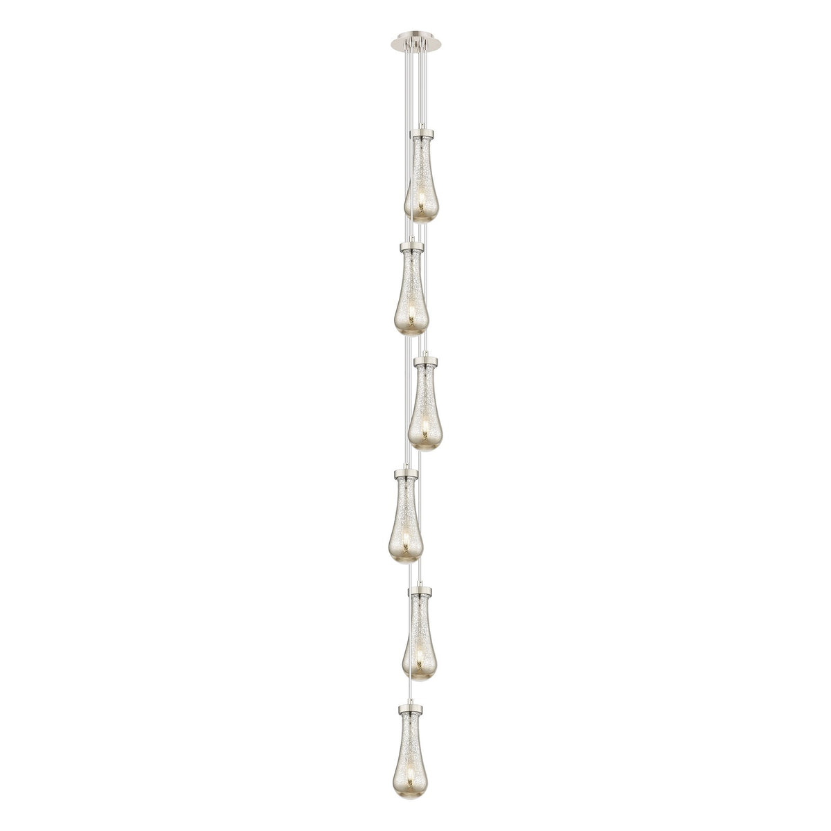 Innovations Owego 6-Light 7in Pendant | Art Deco Brushed Polished Nickel and Mercury Glass | Kitchen Island & Dining | Model 106-451-1P-PN-G451-4ME