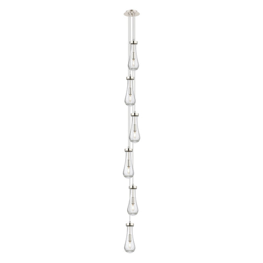 Innovations Owego 6in 6-Light Multi Pendant | Art Deco Brushed Polished Nickel and Seedy Glass | Kitchen Island | Model 106-451-1P-PN-G451-4SDY
