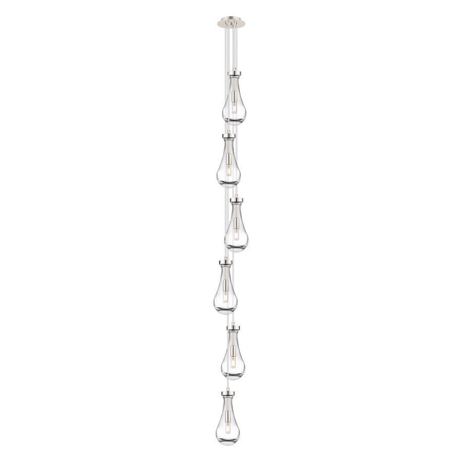 Innovations Owego 7in 3-Light Pendant | Art Deco Polished Nickel and Clear Glass | Kitchen Island & Dining Room | Model 106-451-1P-PN-G451-5CL