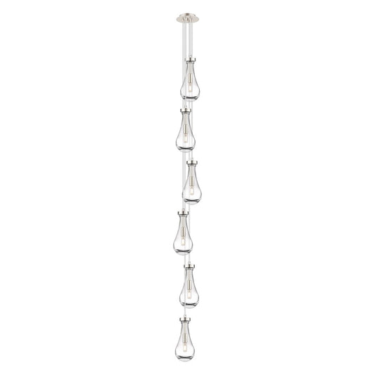 Innovations Owego 7in 3-Light Pendant | Art Deco Polished Nickel and Clear Glass | Kitchen Island & Dining Room | Model 106-451-1P-PN-G451-5CL