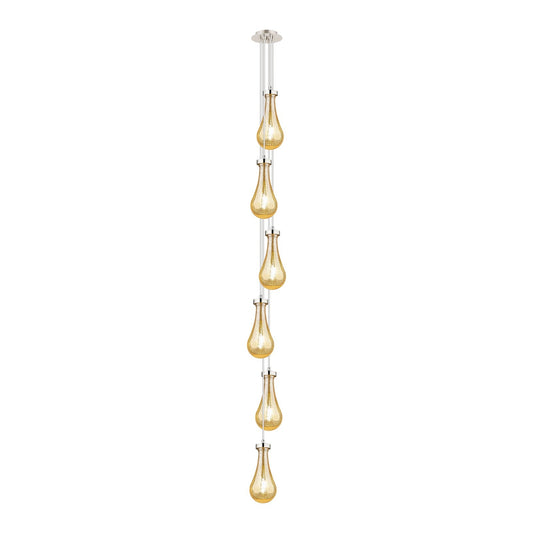 Innovations Owego 7in 6-Light Multi Pendant | Art Deco Polished Nickel and Mercury Glass | Kitchen Island & Dining | Model 106-451-1P-PN-G451-5ME