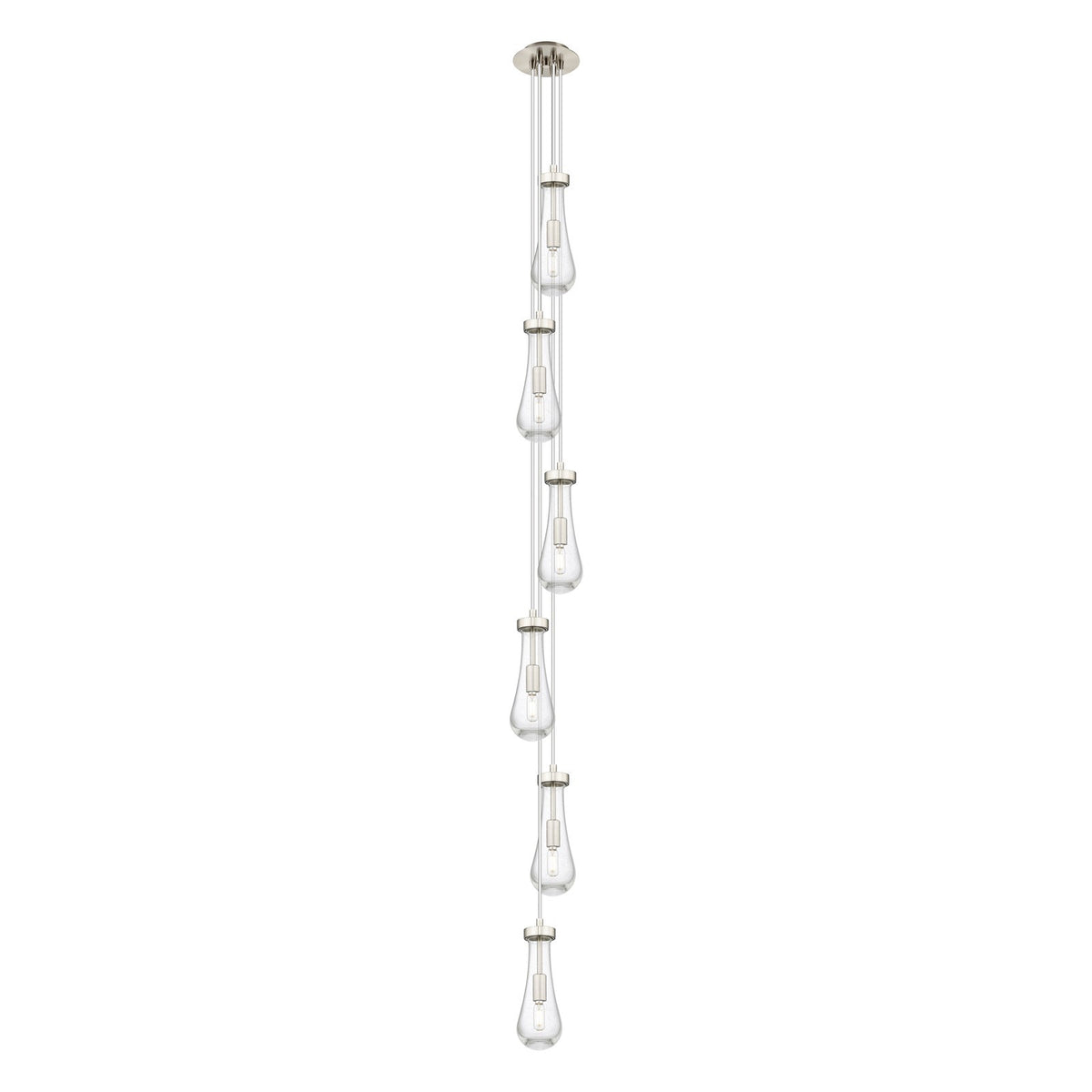 Innovations Owego 6in 6-Light Pendant | Art Deco Brushed Satin Nickel and Seedy Glass | Kitchen Island & Dining Room | Model 106-451-1P-SN-G451-4SDY