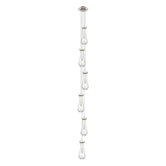 Innovations Owego 6in 6-Light Pendant | Art Deco Brushed Satin Nickel and Seedy Glass | Kitchen Island & Dining Room | Model 106-451-1P-SN-G451-4SDY
