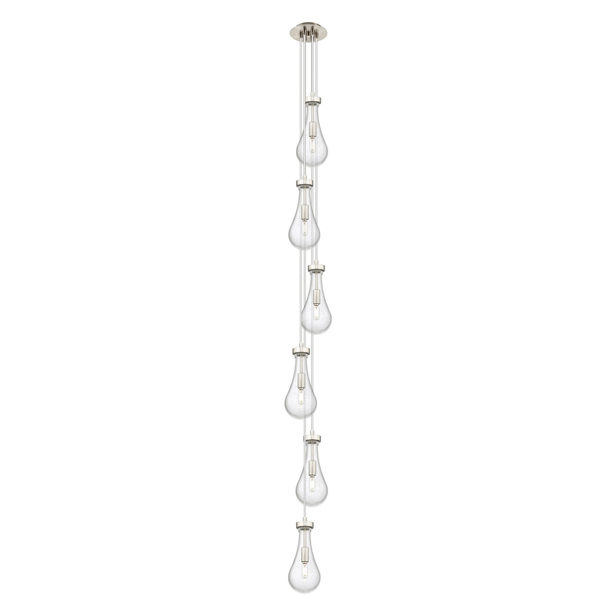 Innovations Owego 7in 6-Light Pendant | Art Deco Brushed Satin Nickel and Seedy Glass | Kitchen Island & Dining Room | Model 106-451-1P-SN-G451-5SDY