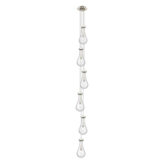 Innovations Owego 7in 6-Light Pendant | Art Deco Brushed Satin Nickel and Seedy Glass | Kitchen Island & Dining Room | Model 106-451-1P-SN-G451-5SDY