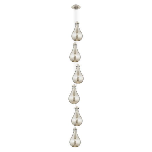 Innovations Owego 6-Light Pendant | Art Deco Brushed Satin Nickel and Mercury Glass | Kitchen Island & Dining Room | Model 106-451-1P-SN-G451-7ME