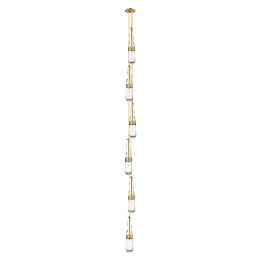 Innovations Owego 6-Light Pendant | Art Deco Brushed Brass and Clear Glass | Kitchen Island & Dining Room | Model 106-452-1P-BB-G452-4CL