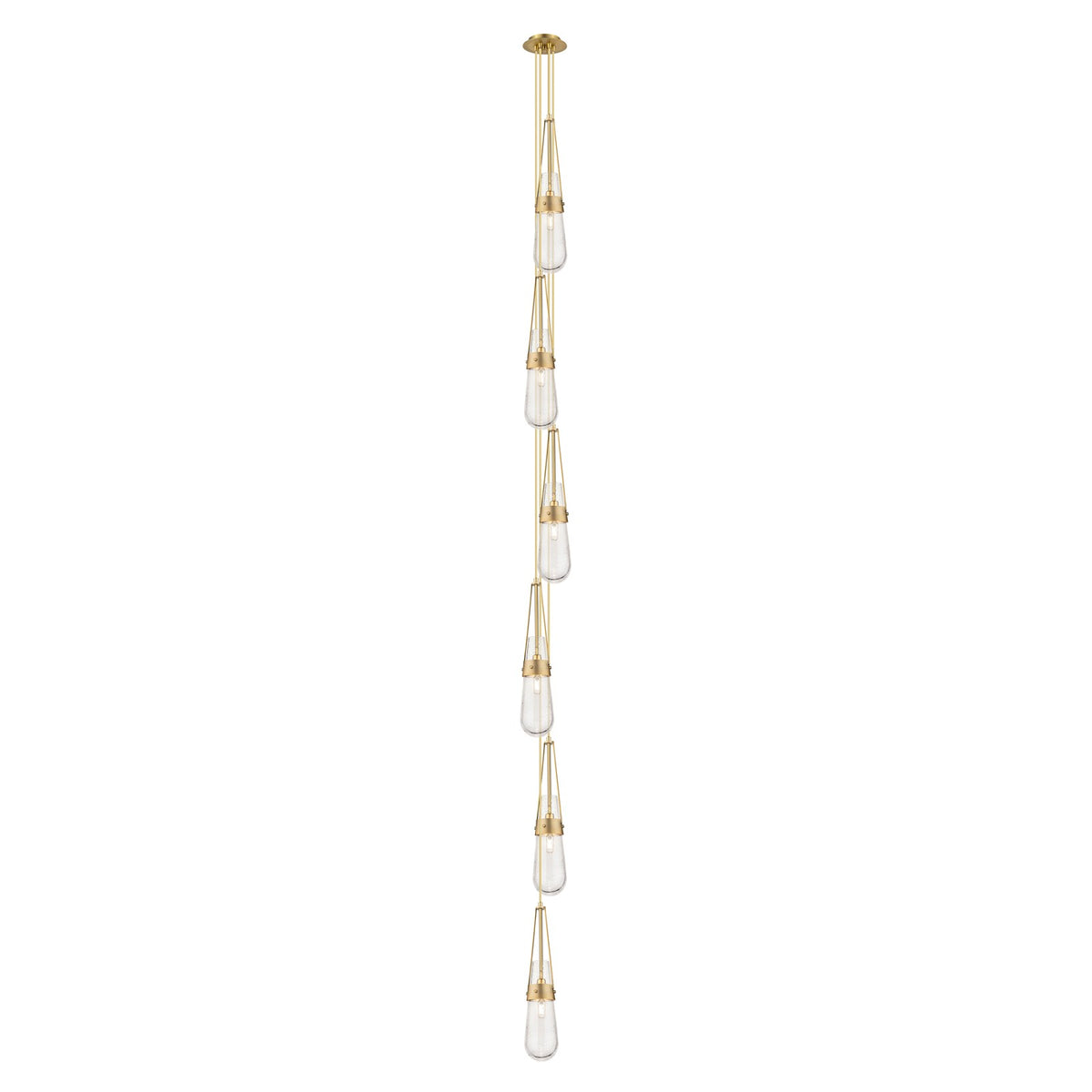 Innovations Milan 6-Light Brushed Brass and Seedy Glass Pendant | Art Deco Contemporary | Kitchen Island & Dining | Model 106-452-1P-BB-G452-4SDY