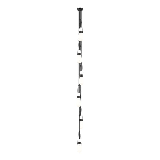 Innovations Milan 6in 6-Light Pendant | Art Deco Matte Black and Glossy White Glass | Kitchen Island & Dining Room | Model 106-452-1P-BK-G452-4GWH
