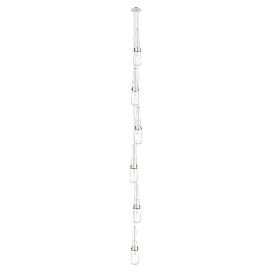 Innovations Owego 6-Light Teardrop Pendant | Art Deco Polished Nickel and Clear Glass | Kitchen Island & Dining Room | Model 106-452-1P-PN-G452-4CL