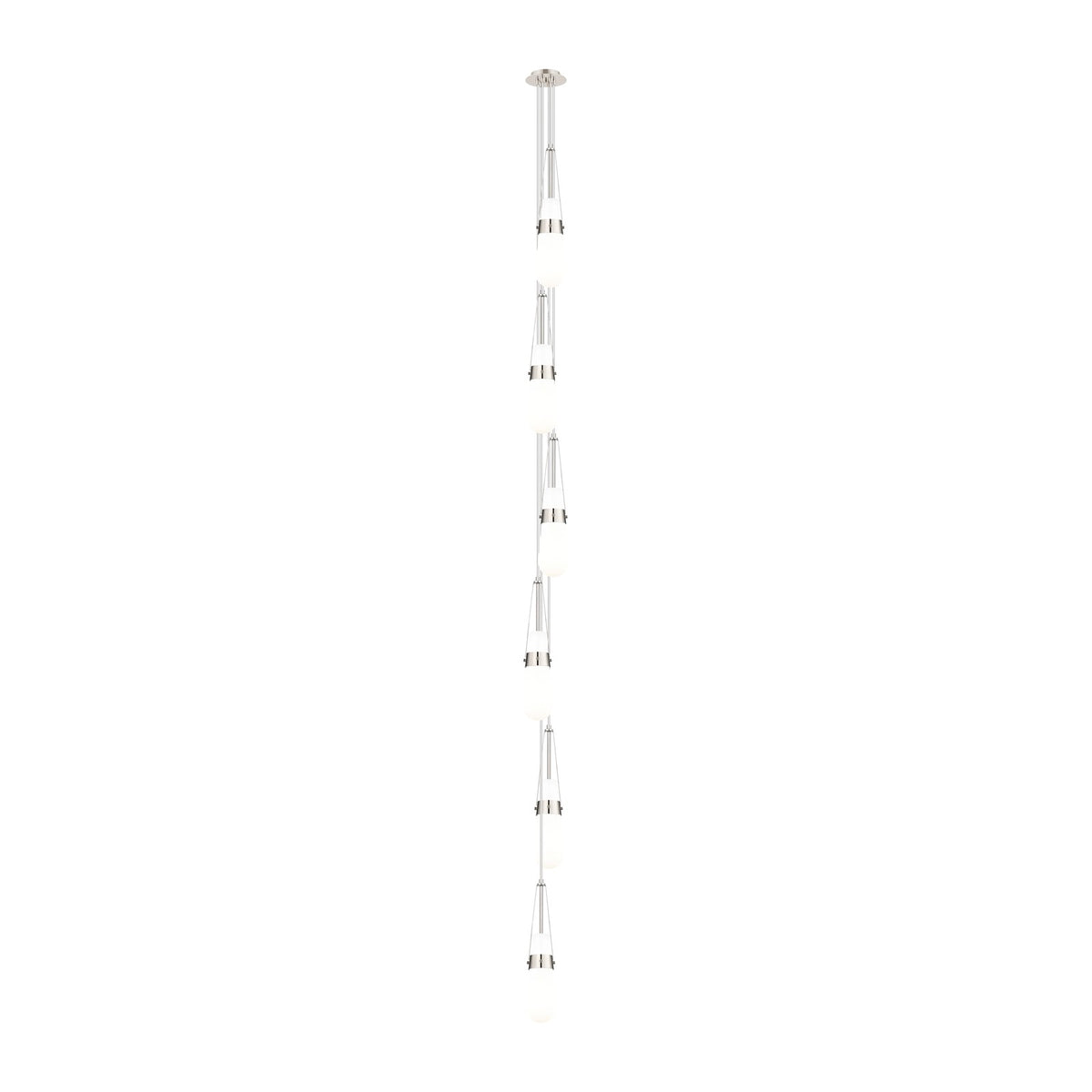 Innovations Milan 6in 6-Light Pendant | Art Deco Polished Nickel and Glossy White Glass | Kitchen Island & Dining | Model 106-452-1P-PN-G452-4GWH