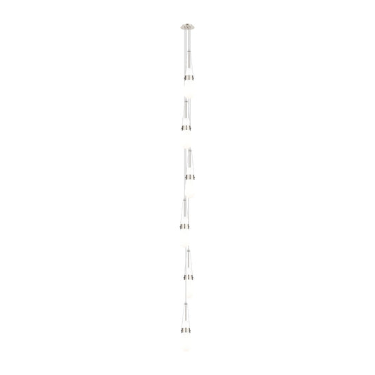 Innovations Milan 6in 6-Light Pendant | Art Deco Polished Nickel and Glossy White Glass | Kitchen Island & Dining | Model 106-452-1P-PN-G452-4GWH