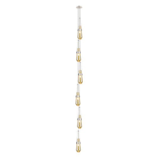 Innovations Milan 6in 6-Light Pendant | Art Deco Polished Nickel and Mercury Smoked Glass | Kitchen Island & Dining | Model 106-452-1P-PN-G452-4ME