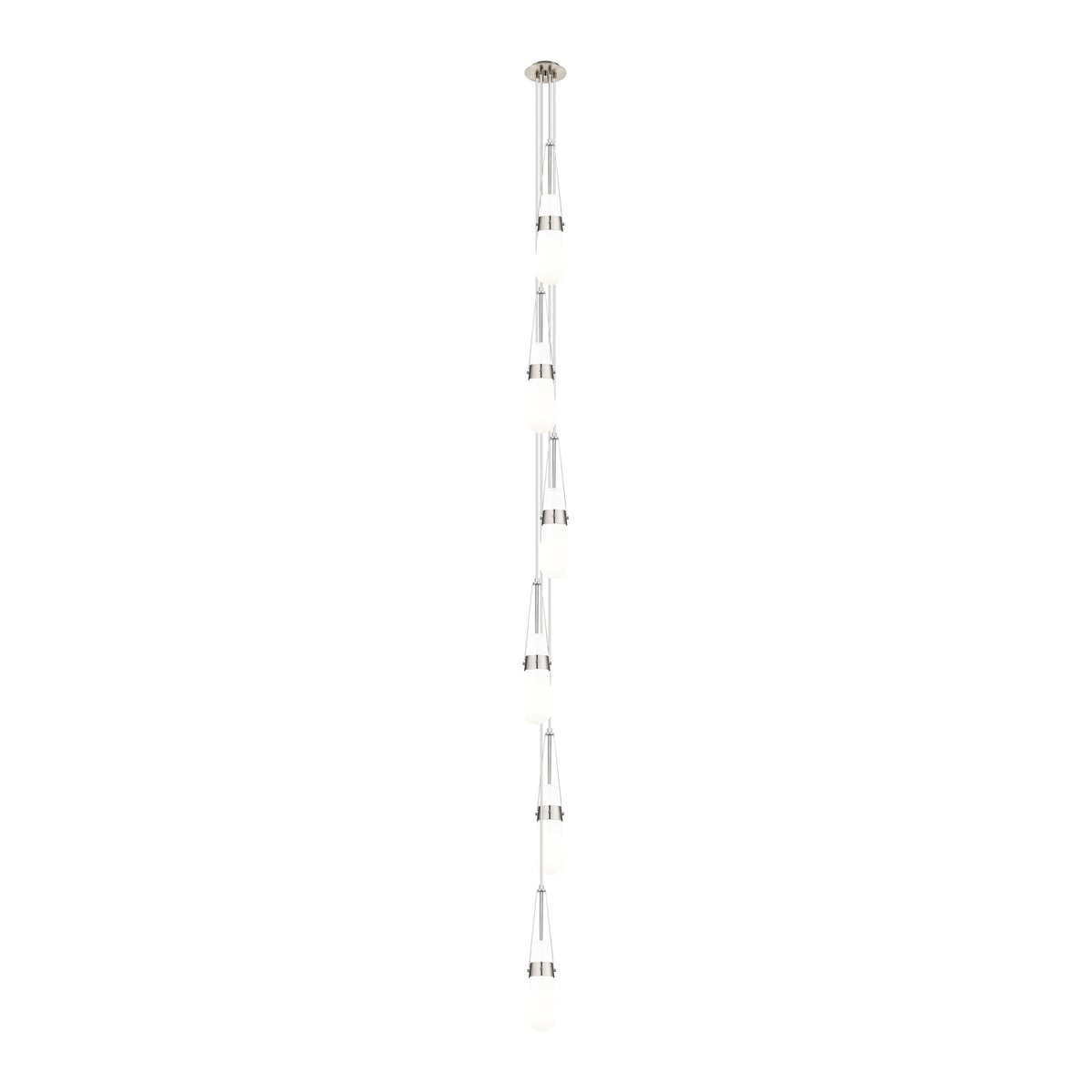 Innovations Milan 6in 6-Light Pendant | Art Deco Brushed Satin Nickel and Glossy White Glass | Kitchen Island | Model 106-452-1P-SN-G452-4GWH