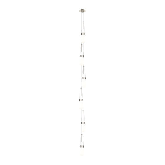 Innovations Milan 6in 6-Light Pendant | Art Deco Brushed Satin Nickel and Glossy White Glass | Kitchen Island | Model 106-452-1P-SN-G452-4GWH
