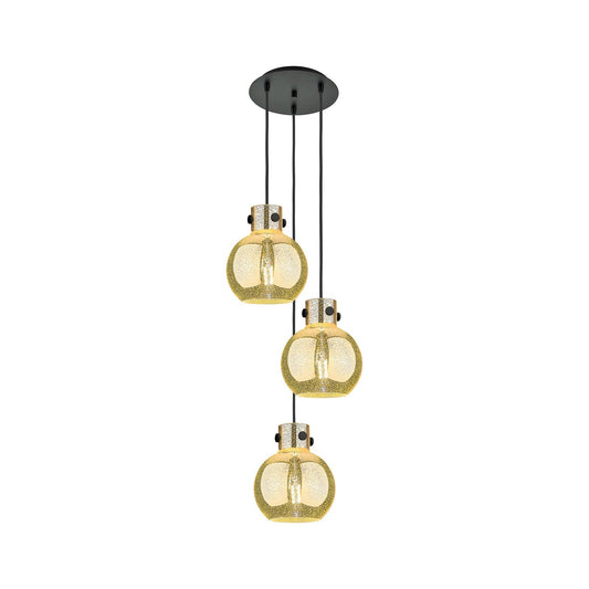 Innovations Newton Sphere 16in 3-Light Multi Pendant | Industrial Matte Black and Mercury Glass | Kitchen Island | Model 113-410-1PS-BK-G410-8ME