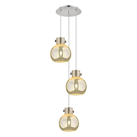 Innovations Newton Sphere 16in 3-Light Multi Pendant | Polished Nickel and Mercury Glass | Living Room & Dining Room | Model 113-410-1PS-PN-G410-8ME