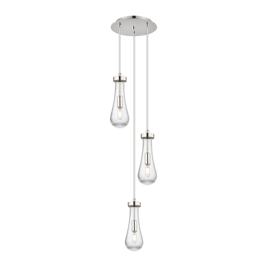 Innovations Owego 11in 3-Light Pendant | Art Deco Brushed Polished Nickel and Seedy Glass | Kitchen Island & Dining | Model 113-451-1P-PN-G451-4SDY