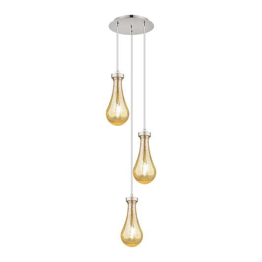 Innovations Owego 12in 3-Light Multi Pendant | Art Deco Polished Nickel and Mercury Glass | Kitchen Island & Dining | Model 113-451-1P-PN-G451-5ME