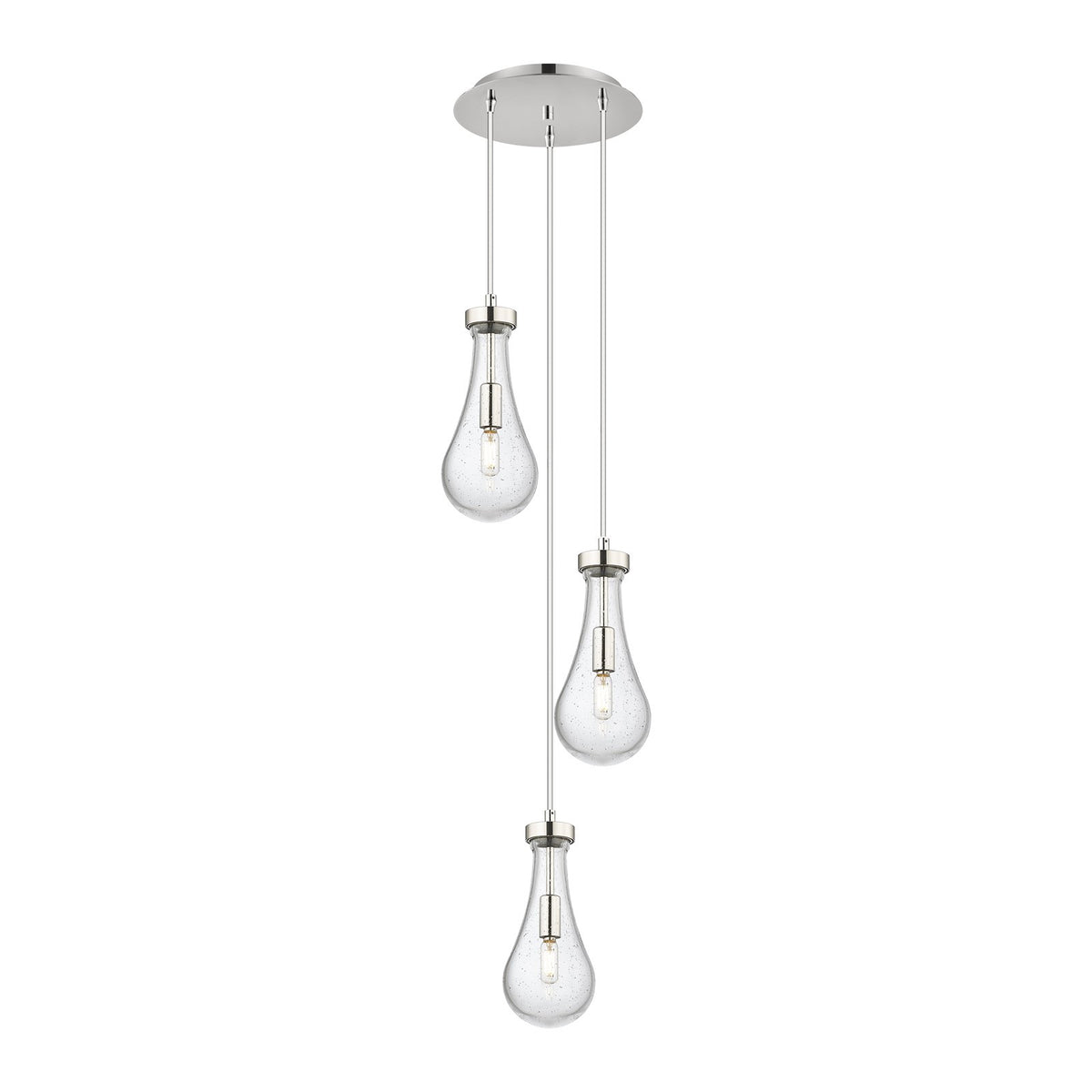 Innovations Owego 12in 3-Light Pendant | Art Deco Polished Nickel and Seedy Glass | Kitchen Island & Dining Room | Model 113-451-1P-PN-G451-5SDY