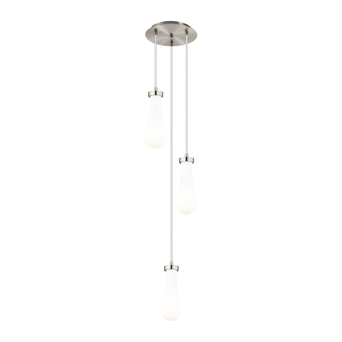 Innovations Owego 3-Light Multi Pendant | Art Deco Brushed Satin Nickel and Gloss White Glass | Kitchen Island | Model 113-451-1P-SN-G451-4GWH
