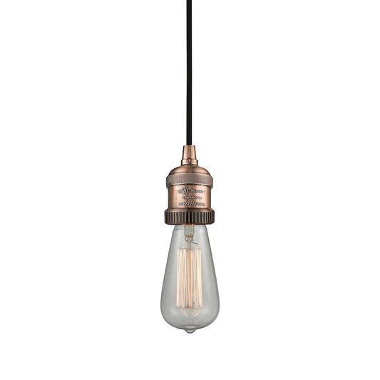 Innovations 1 Light Bare Bulb Mini Pendant in Antique Copper