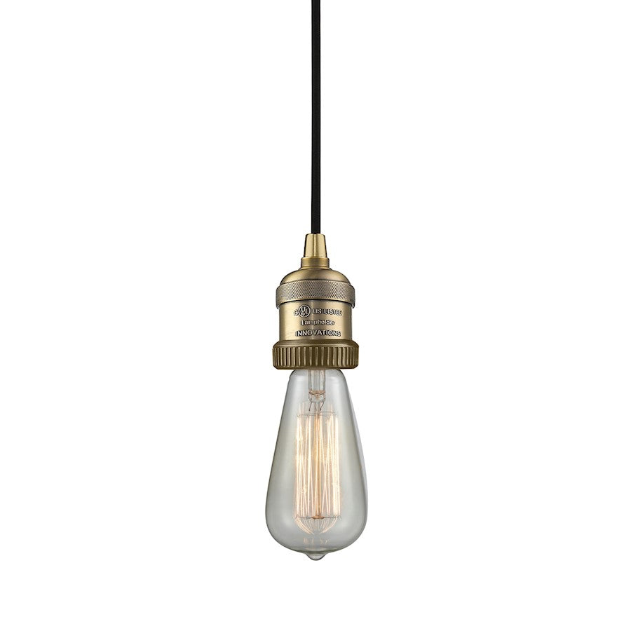 Innovations 1 Light Bare Bulb Mini Pendant in Brushed Brass