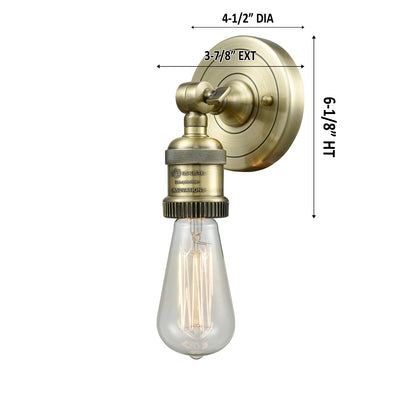 Innovations 1-LT LED Bare Bulb 4.5" ADA Compliant Sconce, Brass