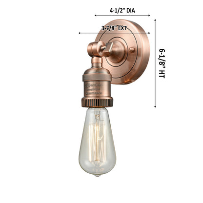 Innovations 1-LT Bare Bulb 4.5" ADA Compliant Sconce, Copper