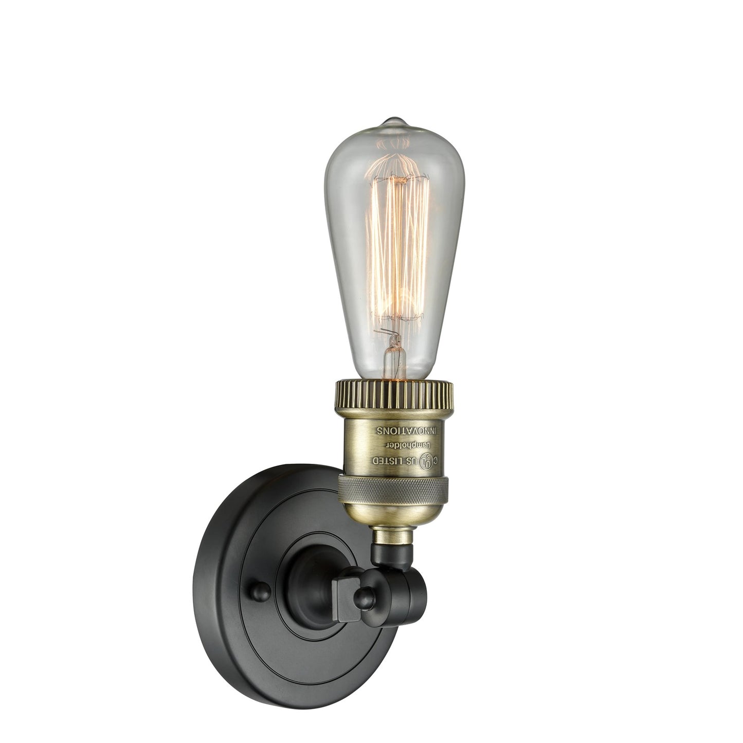 Innovations 1-LT LED Bare Bulb ADA Compliant Sconce, BK Brass
