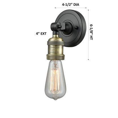 Innovations 1-LT LED Bare Bulb ADA Compliant Sconce, BK Brass