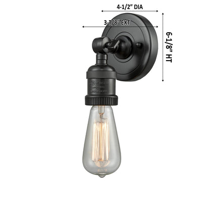 Innovations 1-LT LED Bare Bulb 4.5" ADA Compliant Sconce, Black