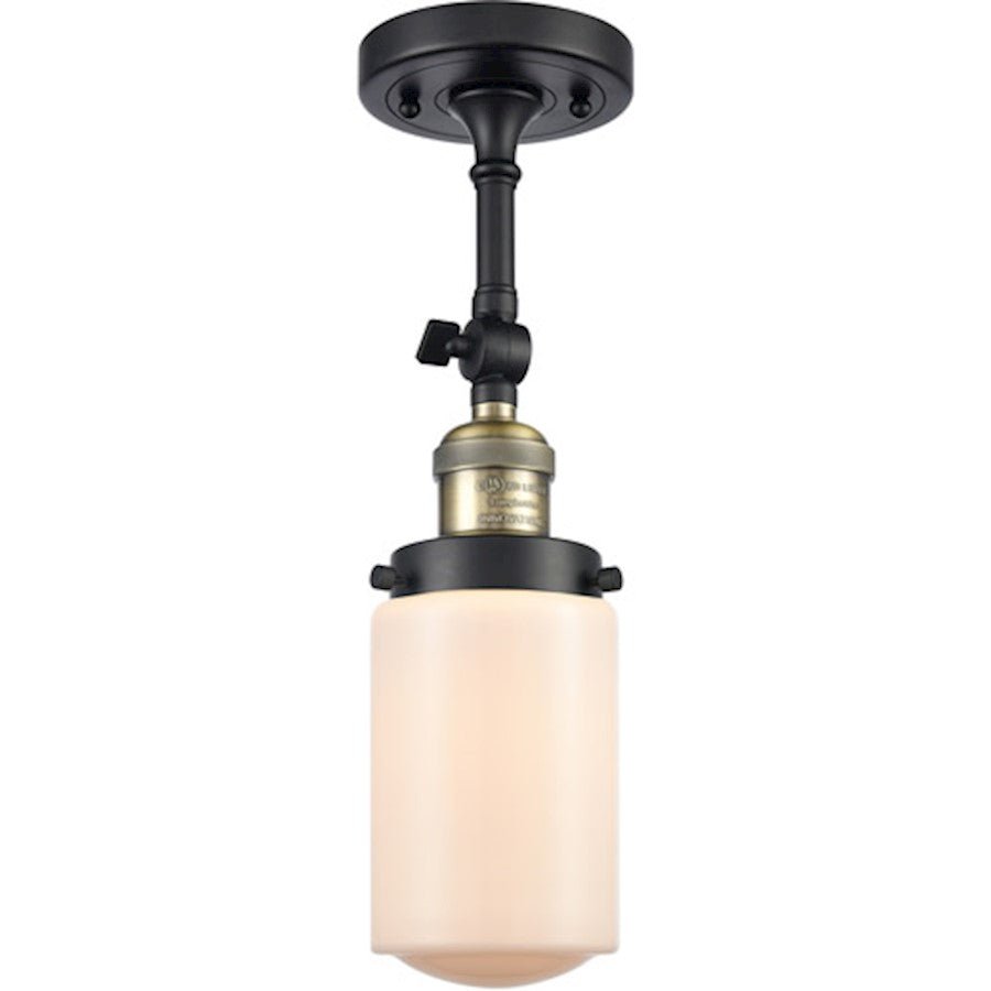 Innovations Dover 1-Light Wall Sconce | Traditional Black Antique Brass and Matte White Frosted Glass | Bedroom & Hallway Accent | Model 203-BAB-G311