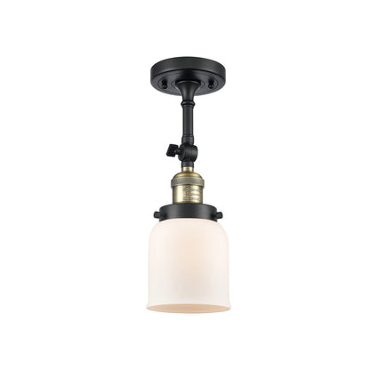 Innovations Lighting 203 Series 5in 1-Light Wall Sconce | Industrial Black Antique Brass and Matte White Cased Glass | Hallway & | Model 203-BAB-G51-LED