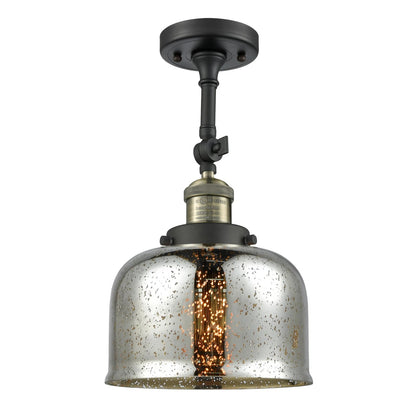 Innovations LG Bell 8in 1-Light Wall Sconce | Traditional Black Antique Brass and Silver Mercury Glass | Bathroom Vanity & Hallway | Model 203-BAB-G78