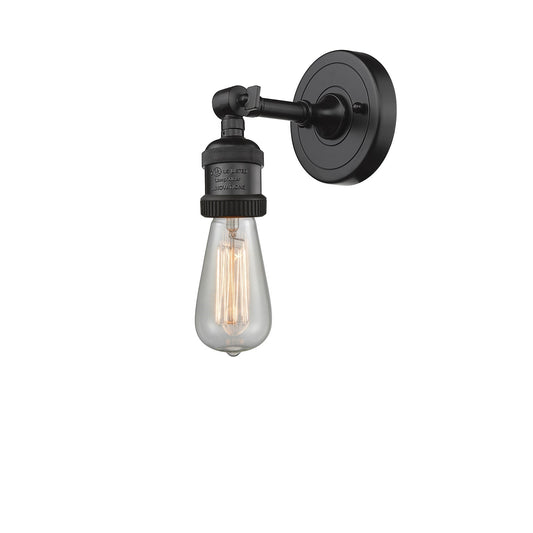 Innovations Bare Bulb 5in 1-Light Wall Sconce | Traditional Industrial Oil Rubbed Bronze Steel and Cast Brass | Damp Rated Bedroom & | Model 203-OB