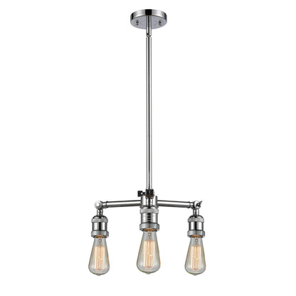 Innovations Lighting 207-PC 15in 3-Light Chandelier | Traditional Industrial Polished Chrome and Amber Glass | Dining Room & Kitchen Island | Model 207-PC