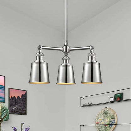 Innovations Lighting Addison 19in 3-Light Chandelier | Traditional Industrial Polished Chrome Steel and Cast Brass with Polished | Model 207-PC-M9-PC-LED
